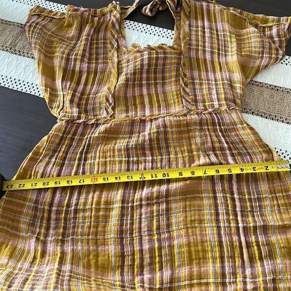 Anthropologie Gauzy Plaid Mini Dress - Picture 5 of 7